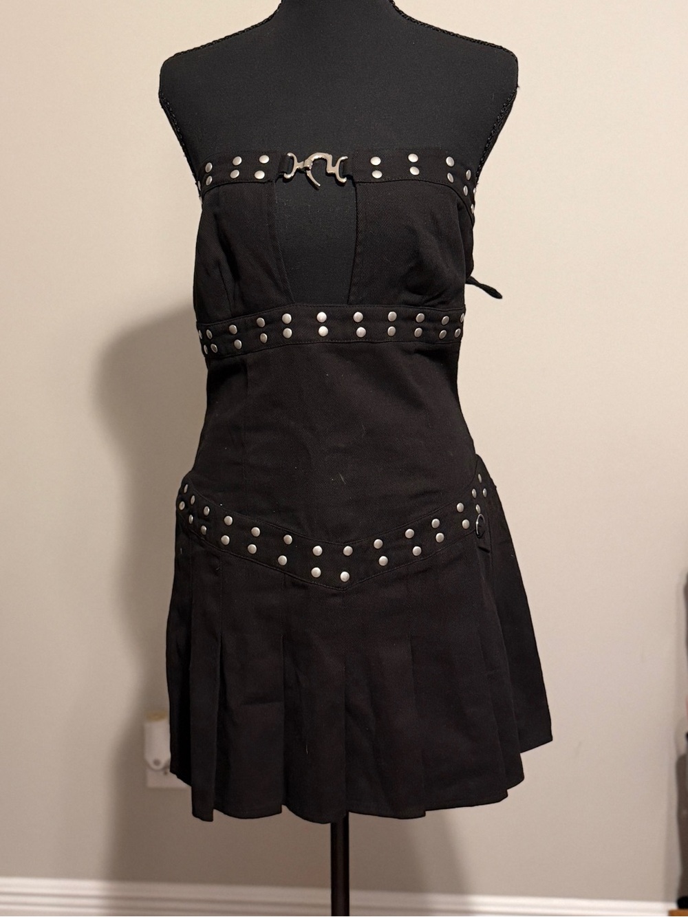 Fashion Nova Black Studded Mini Skirt